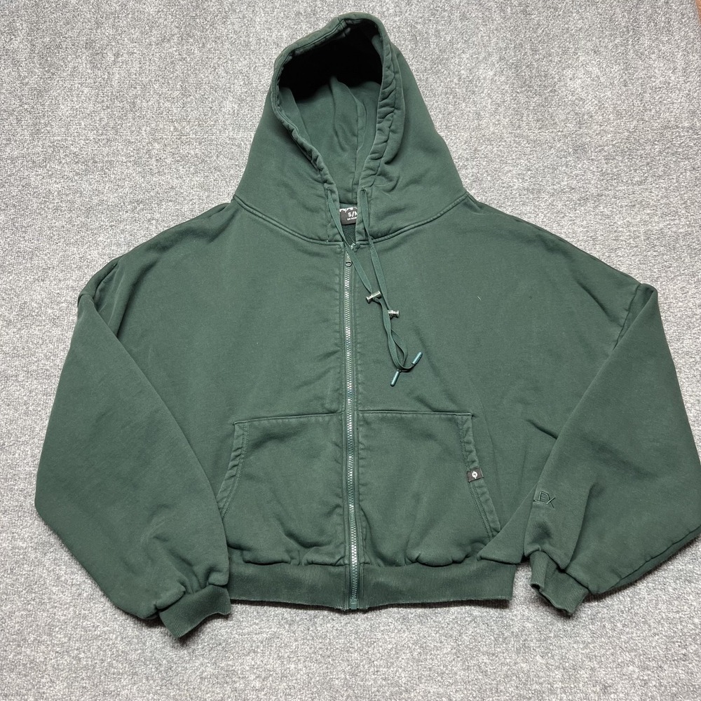 POPFLEX Hoodie Womens S/M Green Fleece Full Zip So Magical Sweatshirt